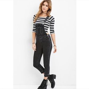 Forever 21 frayed denim overall